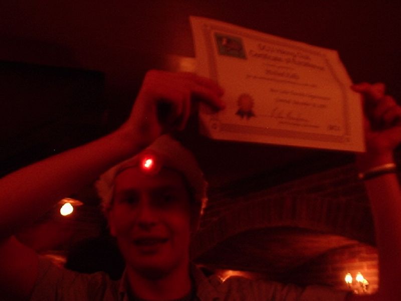 Happy Hiker with his crappy award!!